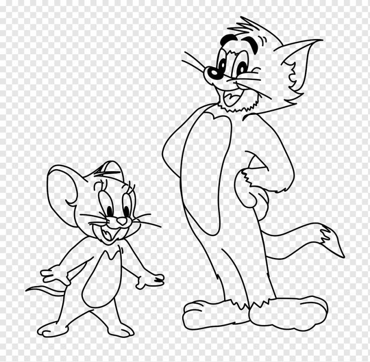 Tom Cat Книжка-раскраска Tom and Jerry Мультик Рисование, Том и Джерри, игра, угол, белый png