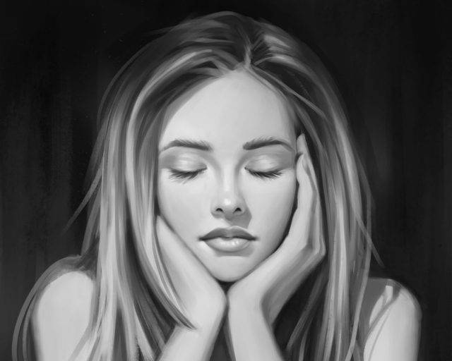 Рисунки карандашом девушка с закрытыми глазами 