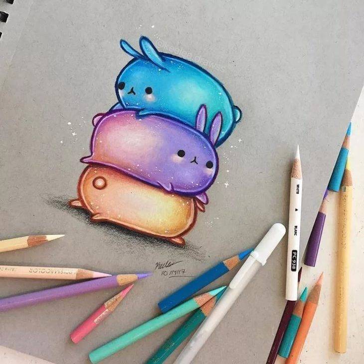 Рисунки цветными карандашами для срисовки 