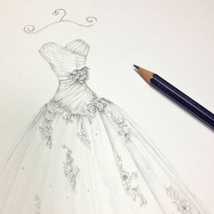 Рисунки для срисовки платья