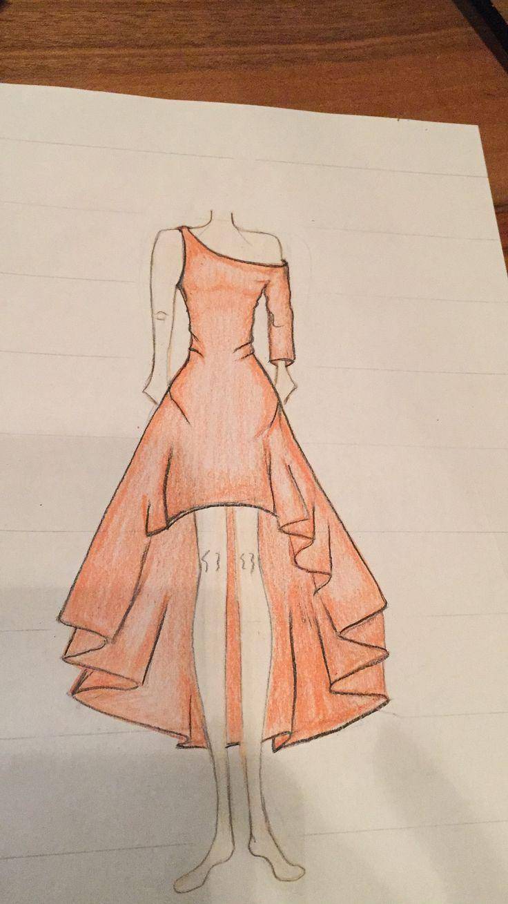 Как нарисовать платье карандашом
