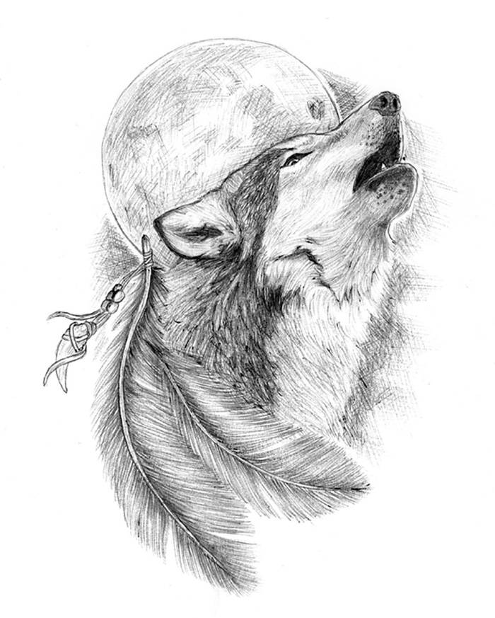 Рисунки для срисовки карандашом волк