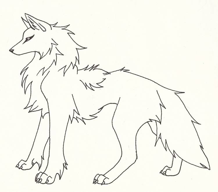 Волк рисунок аниме