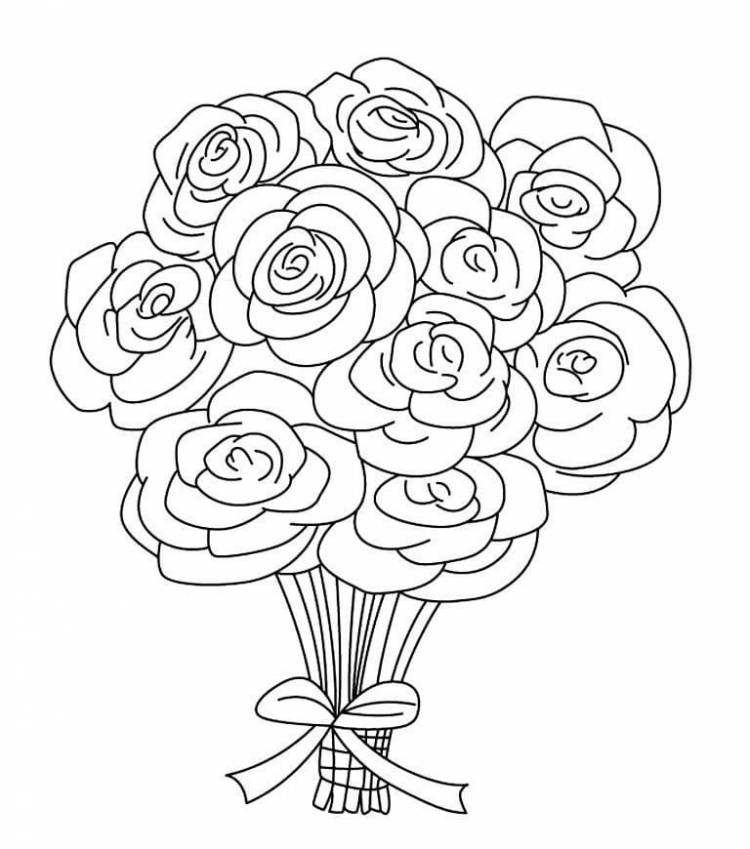 Букет роз детский рисунок 