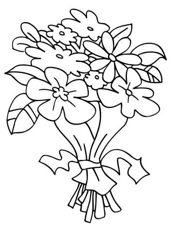 Картинки букетов цветов для срисовки