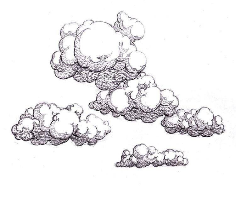Рисунки облака для срисовки 