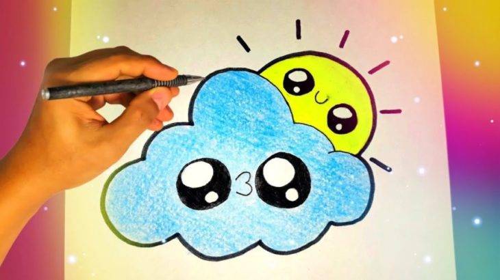 Рисунки облаков для срисовки 