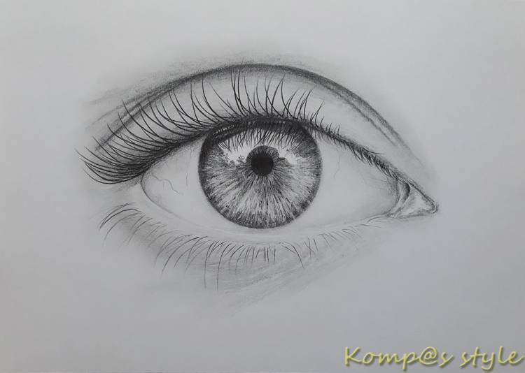 Как нарисовать глаз девушки карандашом