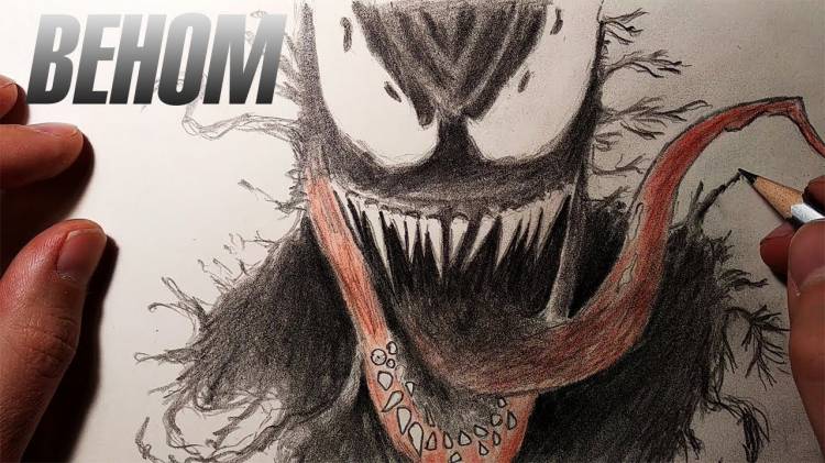 How to Draw VENOM, Amateur Pencil Drawing drawings