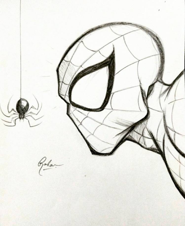 Человек паук арты для срисовки