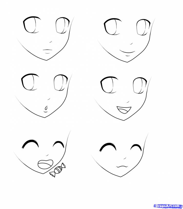 Легкие рисунки аниме лицо 