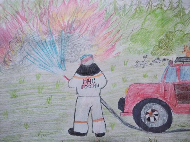 Рисунок на тему мой папа пожарный легкий 