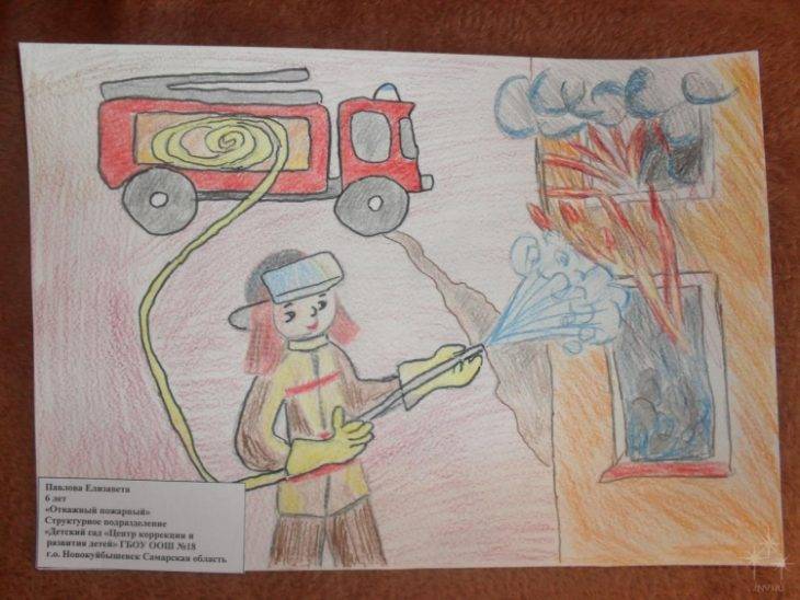 Рисунки пожарников 