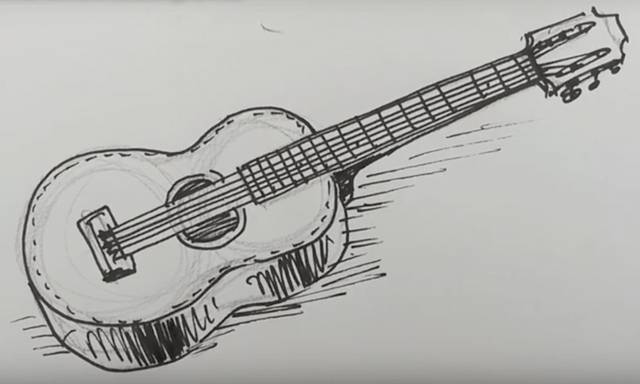 Рисунки гитары для срисовки 