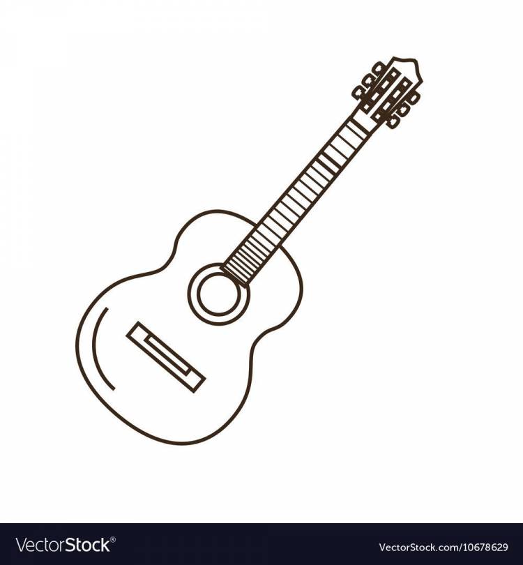 Легкий рисунок гитары для срисовки