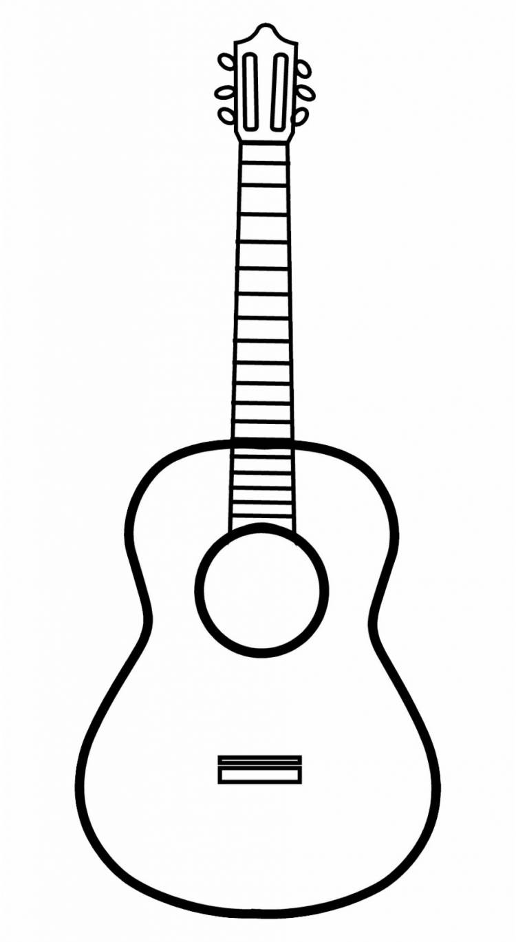 Гитара контурный рисунок 