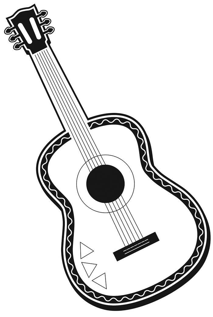 Нарисованные картинки с изображением гитары для детей