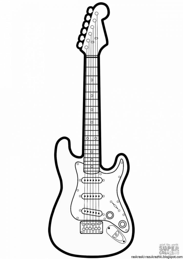 Раскраски Рисунок гитара 