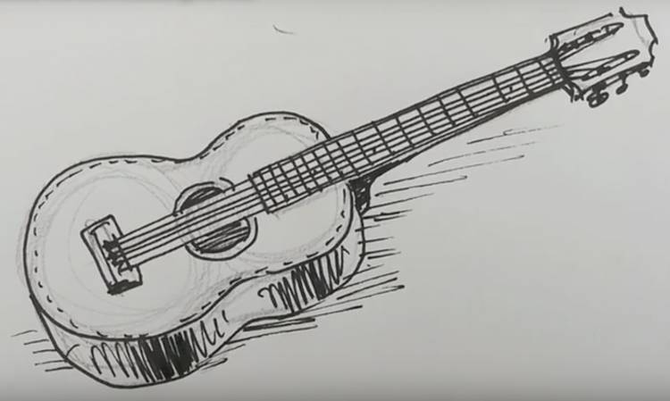 Рисунок гитары для срисовки