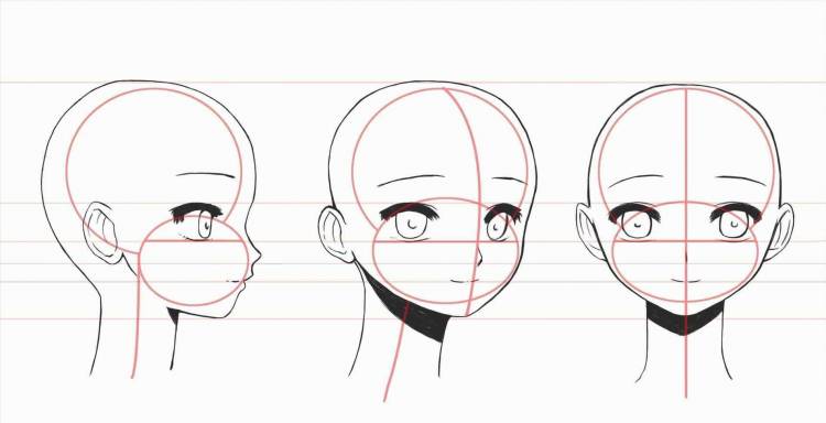 Рисунки головы девушки аниме 