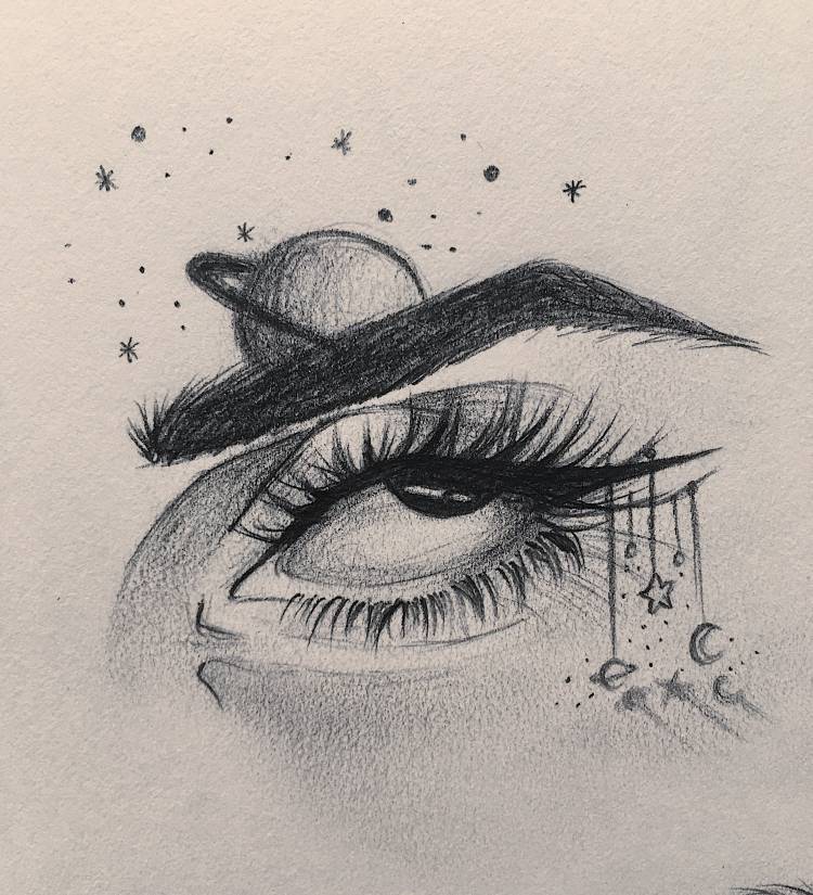 Рисунки карандашом грустные глаза 