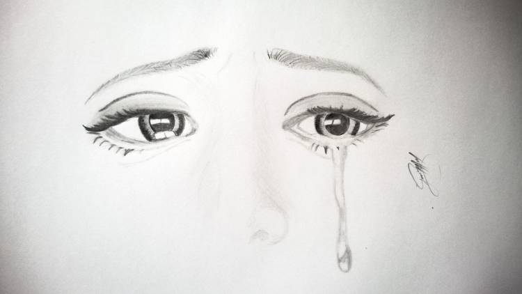 Рисунок карандашом грустное лицо