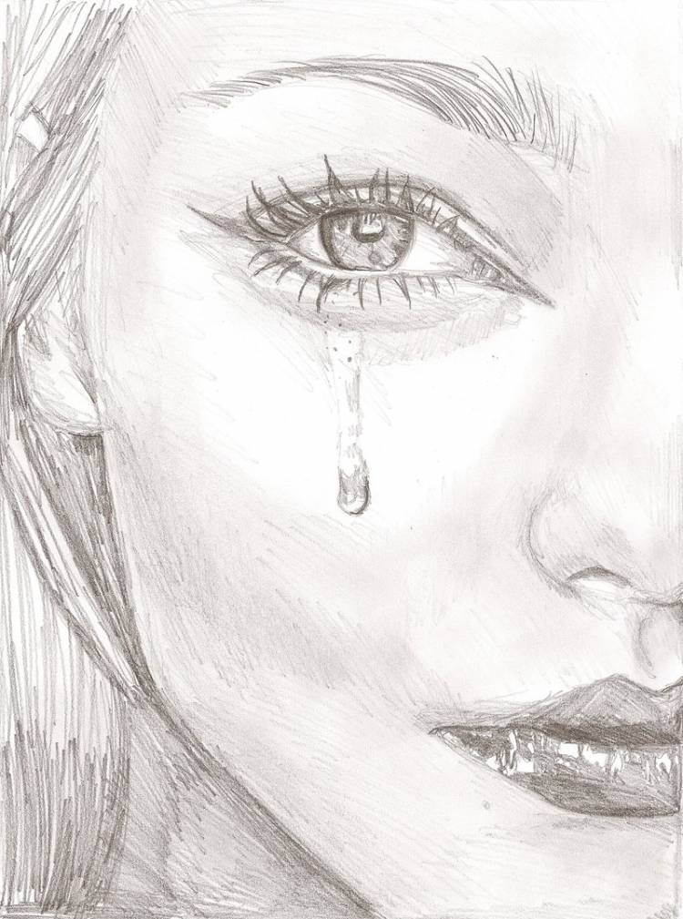 Плачущее лицо рисунок