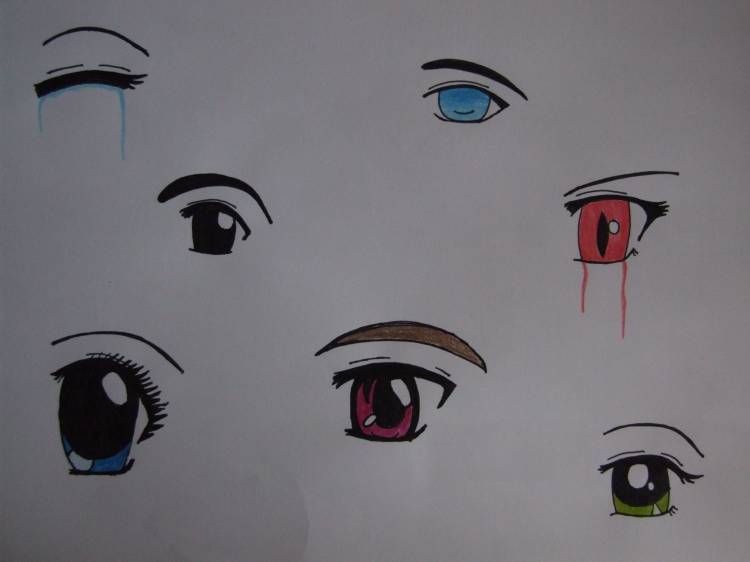 Грустные глаза аниме