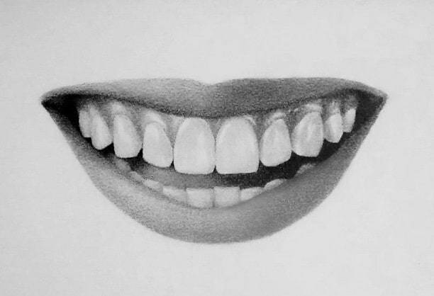Как нарисовать улыбку карандашом поэтапно