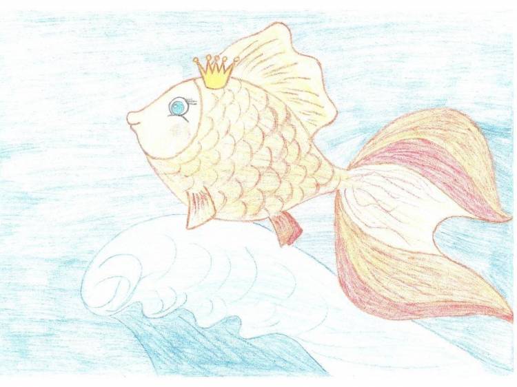 Нарисовать рисунок о рыбаке и рыбке
