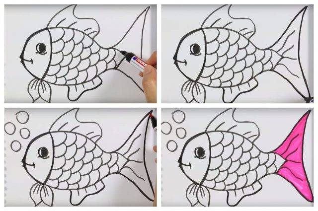 Рисунок карандашом сказка Золотая рыбка 