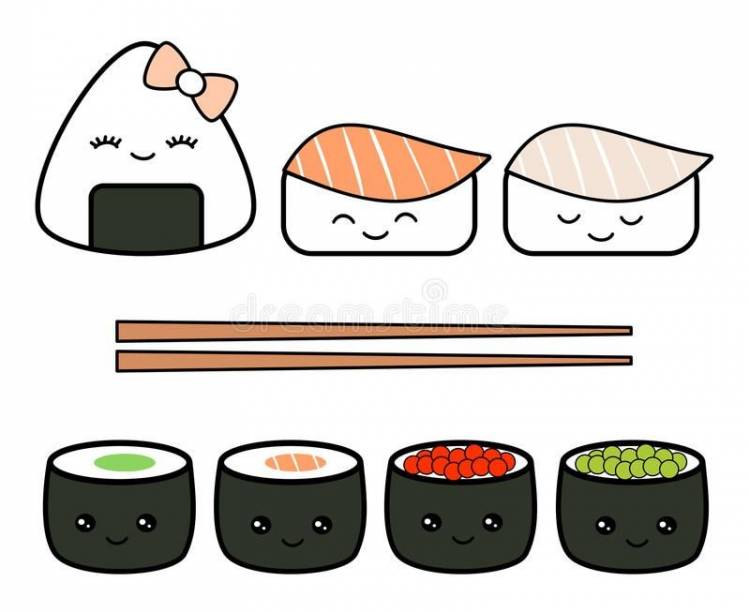 Рисунки суши для срисовки 