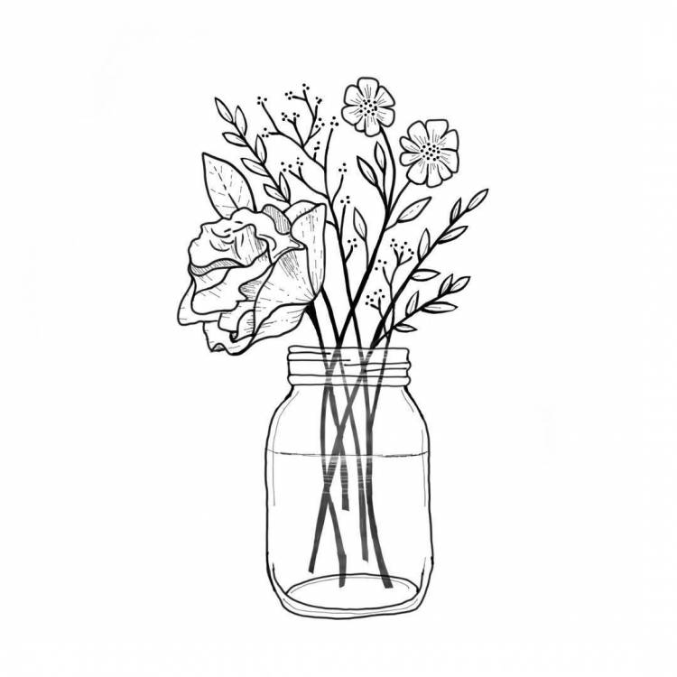 Цветы в вазе рисунок карандашом легкое