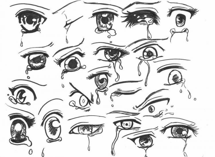 Глаз со слезой рисунки аниме 