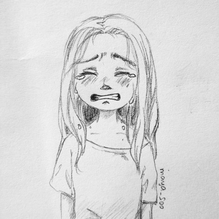 Плачущая девушка для срисовки