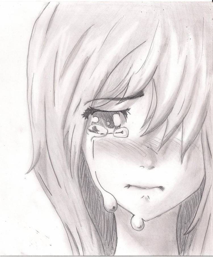 Рисунки плачущей девушки для срисовки 