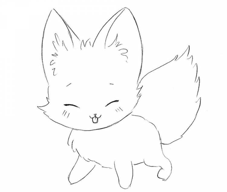 Как нарисовать лисицу Чиби