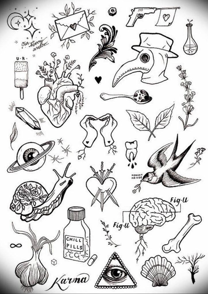 Рисунки для срисовки тату, красивые картинки эскизов татуировок