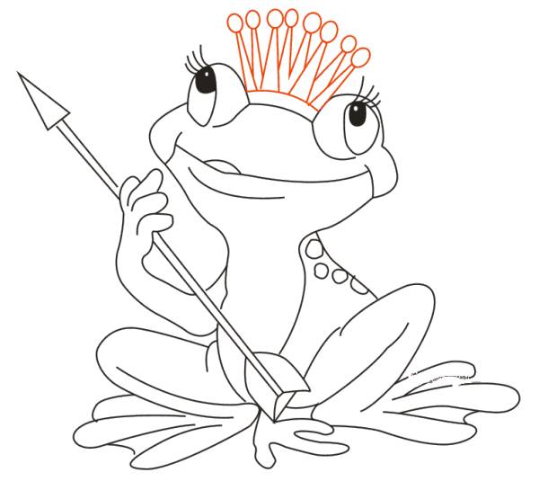Лягушка царевна рисунок карандашом 