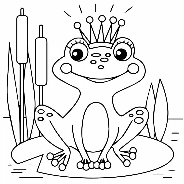 Лягушка царевна рисунок раскраска 