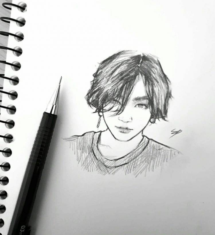 BTS Jungkook JK drawing art карандашный рисунок Чонгука 방탄소년단 정국