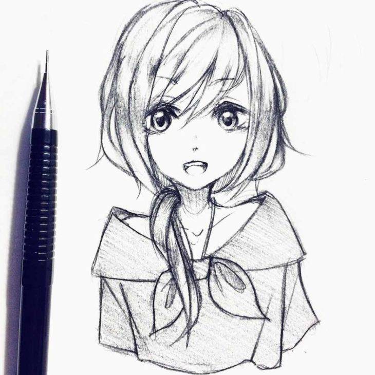 Скетчи для срисовки карандашом аниме 