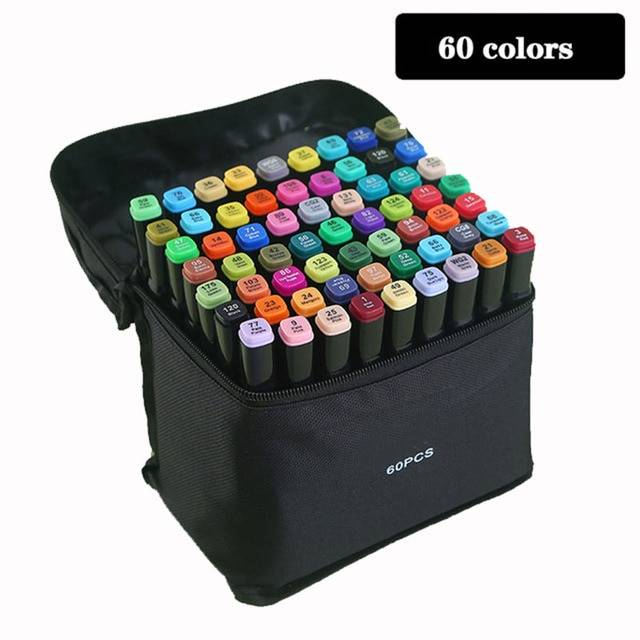 Цветные спиртовые маркеры, ручка с двойной головкой для художественных скетчей, масляная спиртовая чернильная ручка, маркер для анимации манги