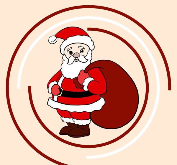 Как нарисовать Санта-Клауса или Деда Мороза с подарками поэтапно для детей