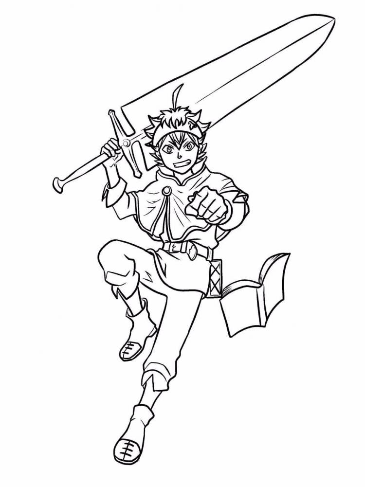 Printable Asta Black Clover Coloring Pages
