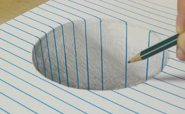 Рисунки иллюзии карандашом 