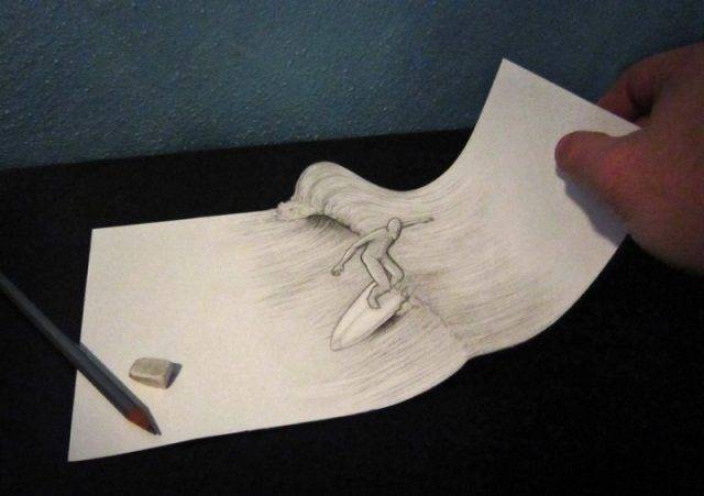 Рисунки иллюзии карандашом 