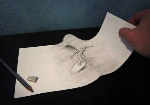 Простые рисунки иллюзии карандашом