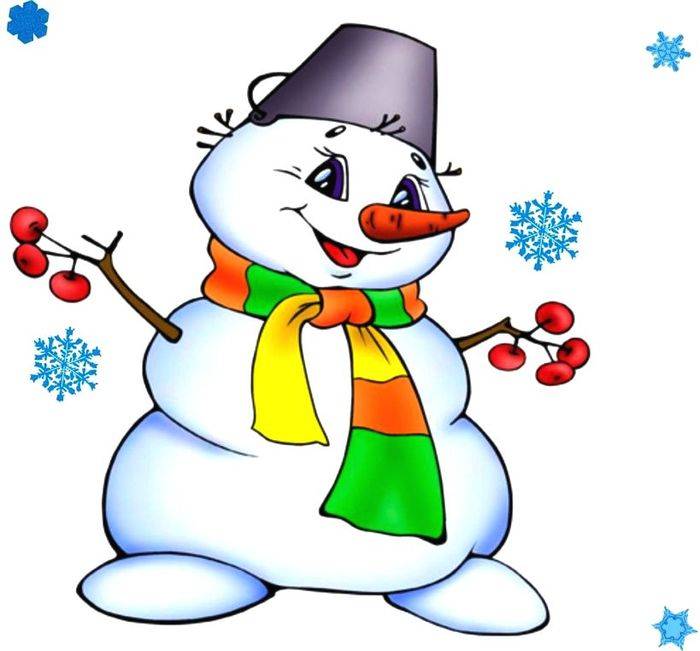 Цветные картинки снеговика для детей