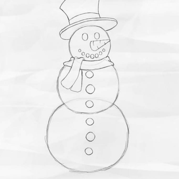 Снеговик рисунок легкий